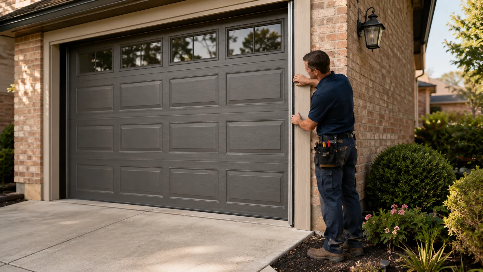 Full-view glass garage door